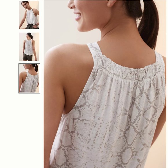 Anthro Cloth & Stone animal snake print white tank top blouse M - Picture 4 of 9